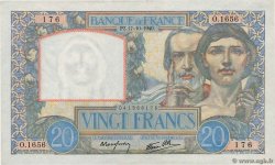 20 Francs TRAVAIL ET SCIENCE FRANCE  1940 F.12.09 SUP+
