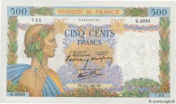 500 Francs LA PAIX FRANKREICH  1941 F.32.13 ST