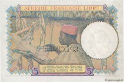 5 Francs Spécimen FRENCH EQUATORIAL AFRICA Brazzaville 1942 P.06s XF+