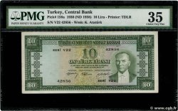 10 Lira TURQUíA  1958 P.158a BC+
