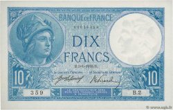 10 Francs MINERVE Petit numéro FRANCE  1916 F.06.01