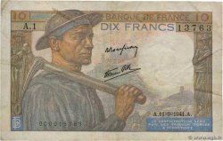 10 Francs MINEUR Petit numéro FRANCIA  1941 F.08.01A1