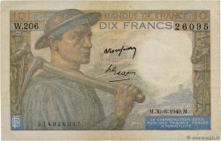 10 Francs MINEUR Grand numéro FRANCE  1949 F.08.22a VF