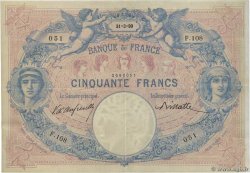 50 Francs BLEU ET ROSE FRANCE  1890 F.14.02 VF+