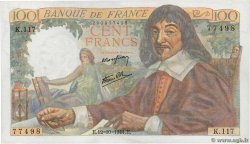 100 Francs DESCARTES FRANCIA  1944 F.27.08