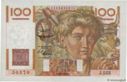 100 Francs JEUNE PAYSAN filigrane inversé FRANCE  1952 F.28bis.02 AU