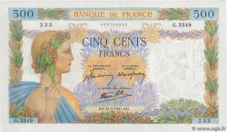 500 Francs LA PAIX FRANCE  1941 F.32.20 UNC-