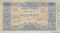 1000 Francs BLEU ET ROSE Petit numéro FRANCIA  1890 F.36.02 BC+