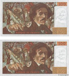 100 Francs DELACROIX Consécutifs FRANCIA  1978 F.68.01 AU