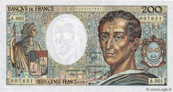 200 Francs MONTESQUIEU Petit numéro FRANCE  1981 F.70.01A1 UNC-