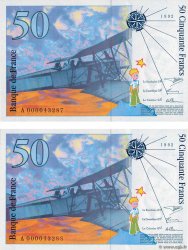 50 Francs SAINT-EXUPÉRY Consécutifs FRANCE  1992 F.72.01aA NEUF