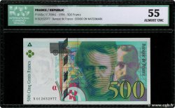 500 Francs PIERRE ET MARIE CURIE Symbole décalé Fauté FRANCIA  1994 F.76f1.01 EBC+