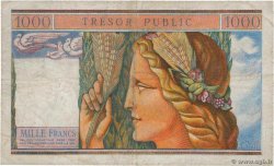 1000 Francs TRÉSOR PUBLIC FRANKREICH  1955 VF.35.01 fSS
