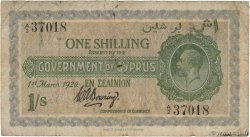 1 Shilling CYPRUS  1920 P.14 VG