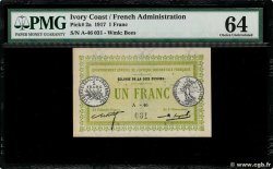 1 Franc IVORY COAST  1917 P.02a AU+