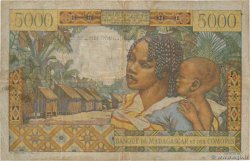 5000 Francs - 1000 Ariary MADAGASCAR  1955 P.055 q.MB