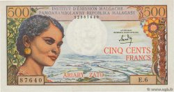 500 Francs - 100 Ariary MADAGASKAR  1964 P.058a VZ+