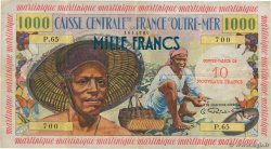 10 NF sur 1000 Francs pêcheur MARTINIQUE  1960 P.39