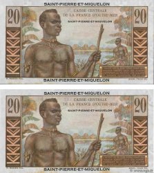 20 Francs Émile Gentil Consécutifs SAINT PIERRE E MIQUELON  1946 P.24 q.FDC