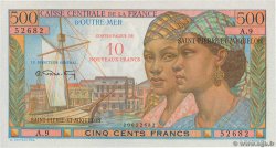 10 NF sur 500 Francs Pointe à Pitre SAN PEDRO Y MIGUELóN  1964 P.33