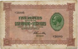 5 Rupees SEYCHELLES  1936 P.03c F