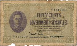 50 Cents SEYCHELLES  1951 P.06c