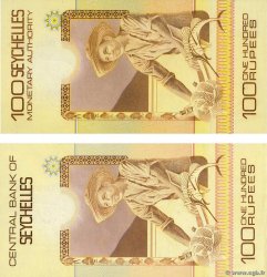 100 Rupees Petit numéro SEYCHELLEN  1980 P.27a et P.31a fST+