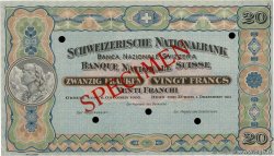 20 Francs Spécimen SWITZERLAND  1911 P.12s XF