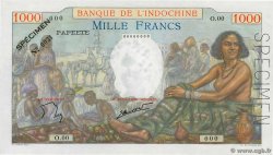 1000 Francs Spécimen TAHITI  1940 P.15cs