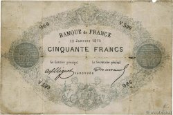 50 Francs type 1868 Indices Noirs Faux FRANCE  1875 F.A38.09