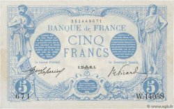 5 Francs BLEU FRANKREICH  1916 F.02.43 fVZ