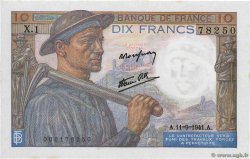 10 Francs MINEUR FRANKREICH  1941 F.08.01