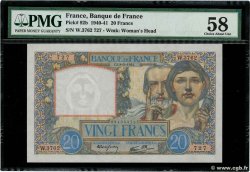 20 Francs TRAVAIL ET SCIENCE FRANKREICH  1941 F.12.14