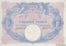 50 Francs BLEU ET ROSE FRANKREICH  1912 F.14.25 fVZ