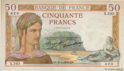 50 Francs CÉRÈS FRANCE  1935 F.17.04 XF-