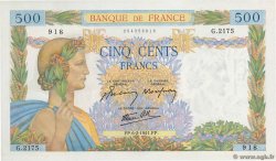 500 Francs LA PAIX FRANCE  1941 F.32.14
 UNC