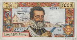 5000 Francs HENRI IV FRANKREICH  1957 F.49.02 S