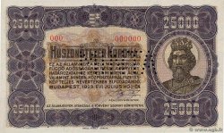 25000 Korona Spécimen HUNGARY  1923 P.078s AU+