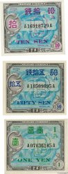 10, 50 Sen et 1 Yen JAPON  1945 P.063, P.065, P067a pr.NEUF