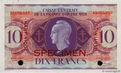 10 Francs Spécimen MARTINIQUE  1943 P.23s UNC-