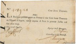 100 Livres Tournois typographié FRANCE  1720 Dor.27