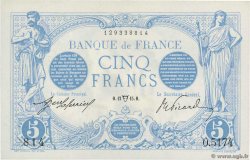 5 Francs BLEU FRANKREICH  1915 F.02.26 fST+