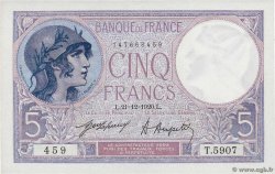 5 Francs FEMME CASQUÉE FRANCE  1920 F.03.04 pr.NEUF