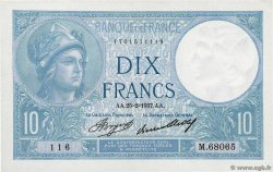 10 Francs MINERVE FRANCE  1937 F.06.18 AU+