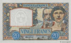 20 Francs TRAVAIL ET SCIENCE FRANCE  1941 F.12.16 AU-
