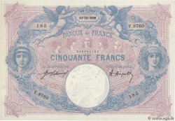 50 Francs BLEU ET ROSE FRANCE  1920 F.14.33 XF+