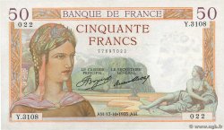 50 Francs CÉRÈS FRANCE  1935 F.17.18