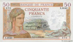 50 Francs CÉRÈS modifié FRANCIA  1938 F.18.18 AU