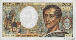 200 Francs MONTESQUIEU alphabet H.402 FRANKREICH  1986 F.70ter.01a fVZ