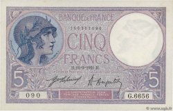 5 Francs FEMME CASQUÉE FRANKREICH  1921 F.03.05